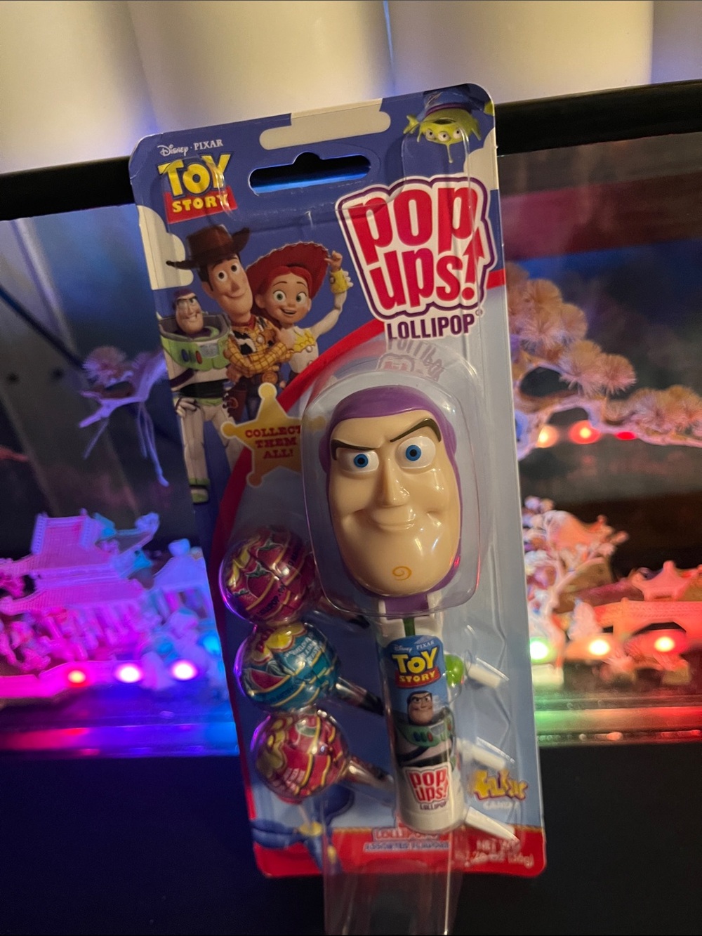 Buzz Lightyear Pop Ups Lollipop - Purple and White